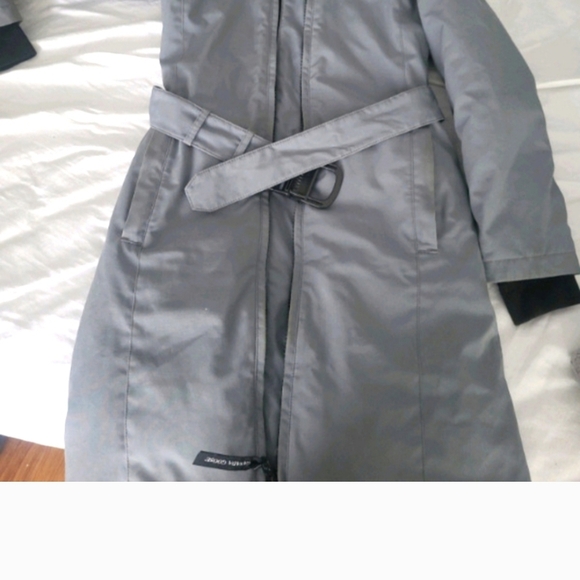 Black Long Down Coat with Fur Trim - Picture 5 of 7